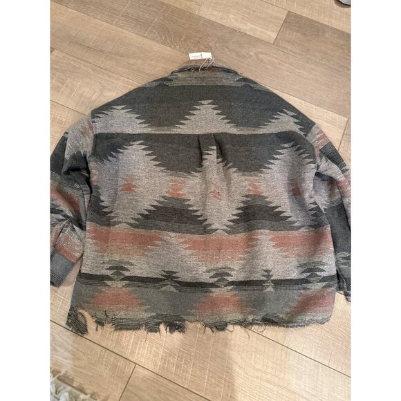 C+D+M Womens Medium Aztec Pattern Button-Up Shirt Jacket NEW - Picture 7 of 7